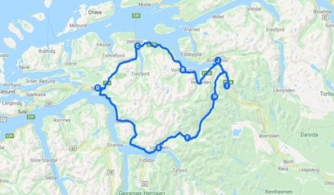 Google kart over Åndalsnes Privat fra Fjorder til Troll