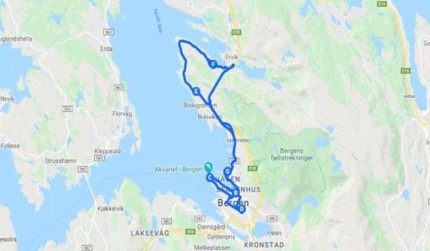 Google cartina del tour Bergen Privato un Giro Turistico Eccezionale