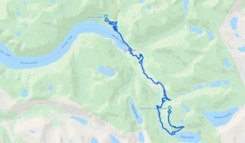 Google map van Geiranger Mount Dalsnibba en de Eagle Road