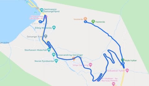 Google kart over Geiranger Privat vakker Fjellvandring til Westerås