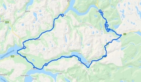 Google mapa del tour Hellesylt Privado el Majestuoso Tour Panorámico a Geiranger