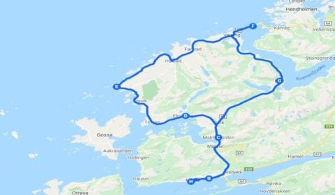 Google kart over Molde den Eventyrlige Atlanterhavsveien