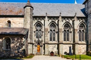 Stavanger Cathedral, Norway's oldest cathedral, with its stone facade