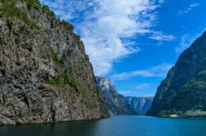 Nærøyfjord, offshoot of the Sognefjord, Norway