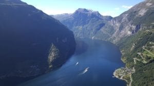 A view over the UNESCO World Heritage Geirangerfjord, Norway.