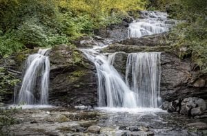 Waterfall at ilabekken in Trondheim, Norway.