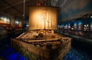 Raft at the Kon-tiki Museum in Oslo, Norway.