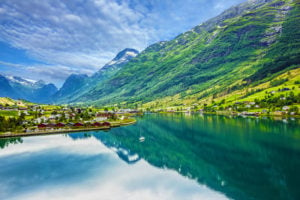 The village of Olden on the Nordfjord in Norway.