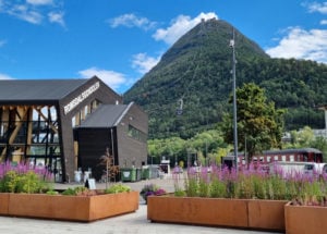 A view of the Romsdal gondola between Åndalsnes and Nesaksla mountain.