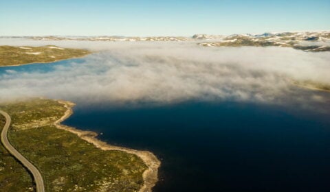 Hardangervidda in der Nähe von Eidfjord, Norwegen.