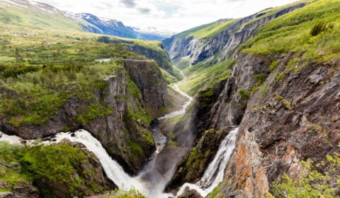 Voringsfossen waterfall, Eidfjord, Norway.