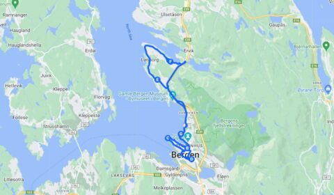 Google cartina del tour Bergen un Giro Turistico Eccezionale